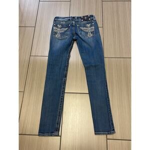 y2k grunge streetwear rodeo Buckle Miss me skinny jean 27 Embellished Rhinestone